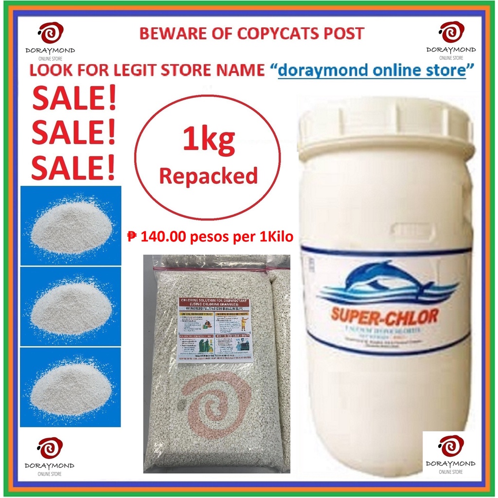 1kg Chlorine Granules SuperChlor Brand 70 (Repacked) High Quality