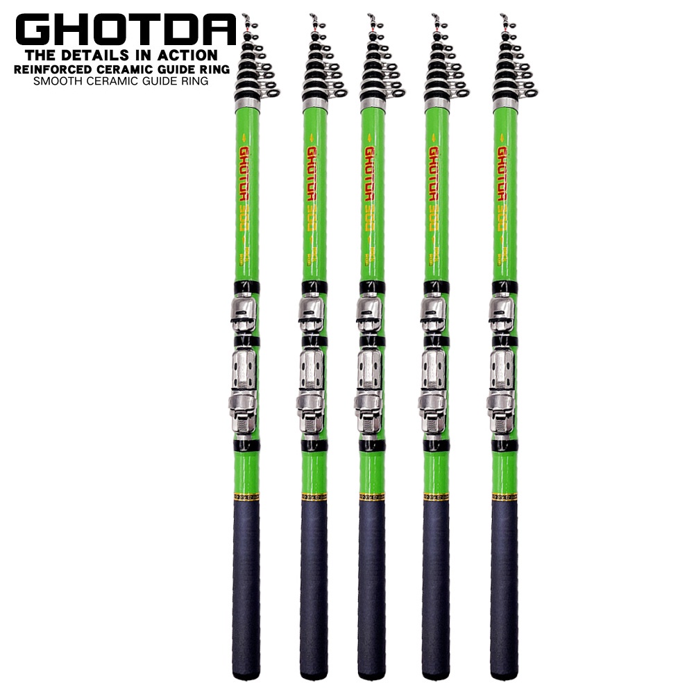 GHOTDA Adjustable Length Telescopic Fishing Rods 3m/2.7m/2.4m/2.1m/1.8m