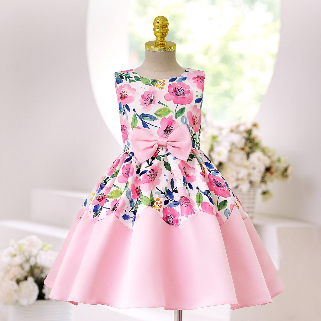 Mikrdoo 3-10 Years Child Girl Sleeveless Floral Princess Dress/ Festival  Birthday Party Ball Gown | Shopee Philippines