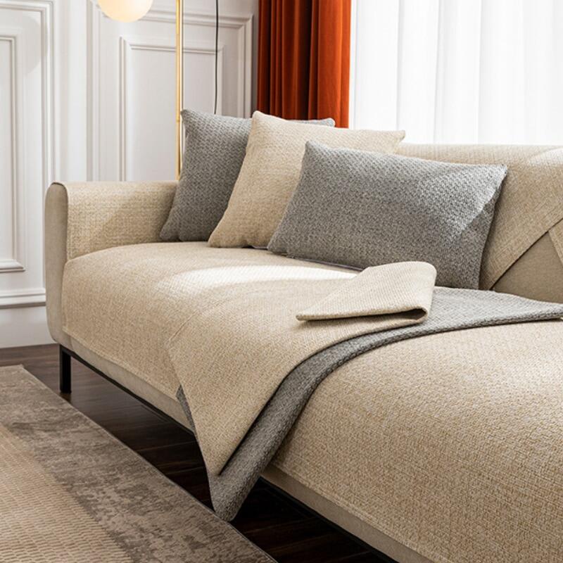 Cotton Linen Sofa Covers L Shape Corner Sofa Covers for Living Room 1/2