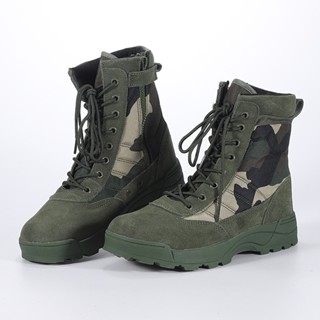 Outdoor Combat Shoes for Men Military Tactical Boots Non-slip High Cut Shoes (Plus Size 37-46）