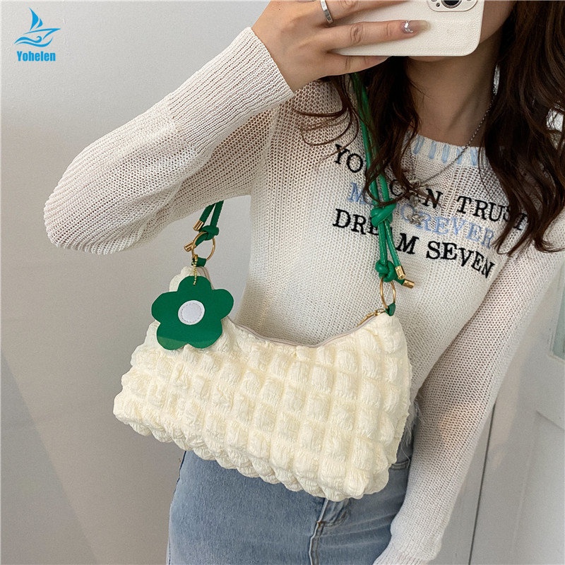 Small fresh flower bag female new fashion simple single shoulder ...