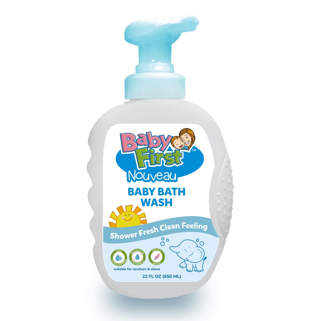Baby First Nouveau Baby Bath Wash 650ml Milk Scent 2 Bottles