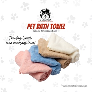 Pet Bath Towel Soft Microfiber Coral Fleece Fast Drying Dog Cat Towel (75cm x 35cm)