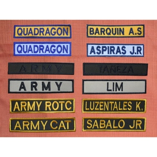 MADE TO ORDER NAME CLOTH ARMY ROTC WITH VELCRO (PAIR) WITH SURNAME