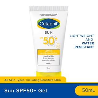 Cetaphil Sun SPF50+ Gel 50ml [For Sensitive Skin / Face Sunblock / Lightweight and Water Resistant]