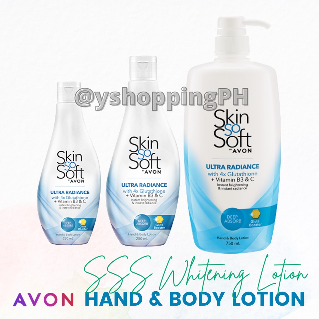 AVON SSS Skin So Soft Whitening Ultra Radiance Glutathione Lotion with ...