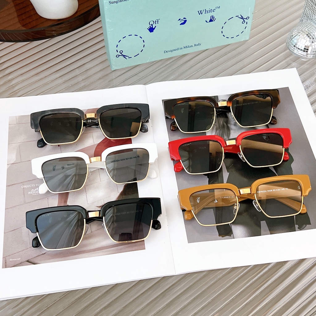Off-White 2023 New Style Half-Frame Glasses Fashion Sunglasses Unisex ...