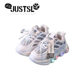 LED fashion sneakers children's alphabet webbing mesh breathable 1-6 years shoes casual sports shoes