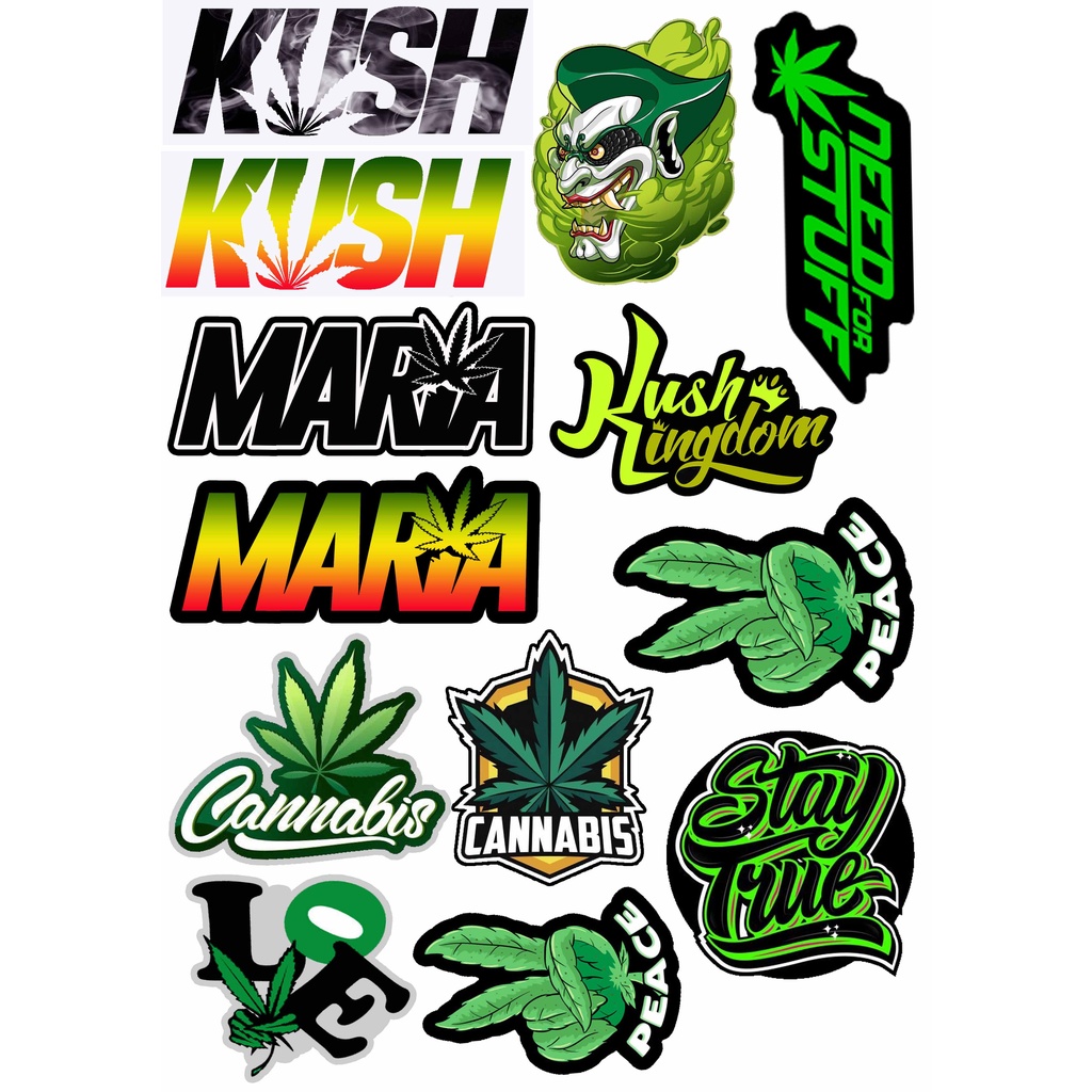 kush Sticker Set (a4 Size nexjet) 13 designs non-faded water proof ...