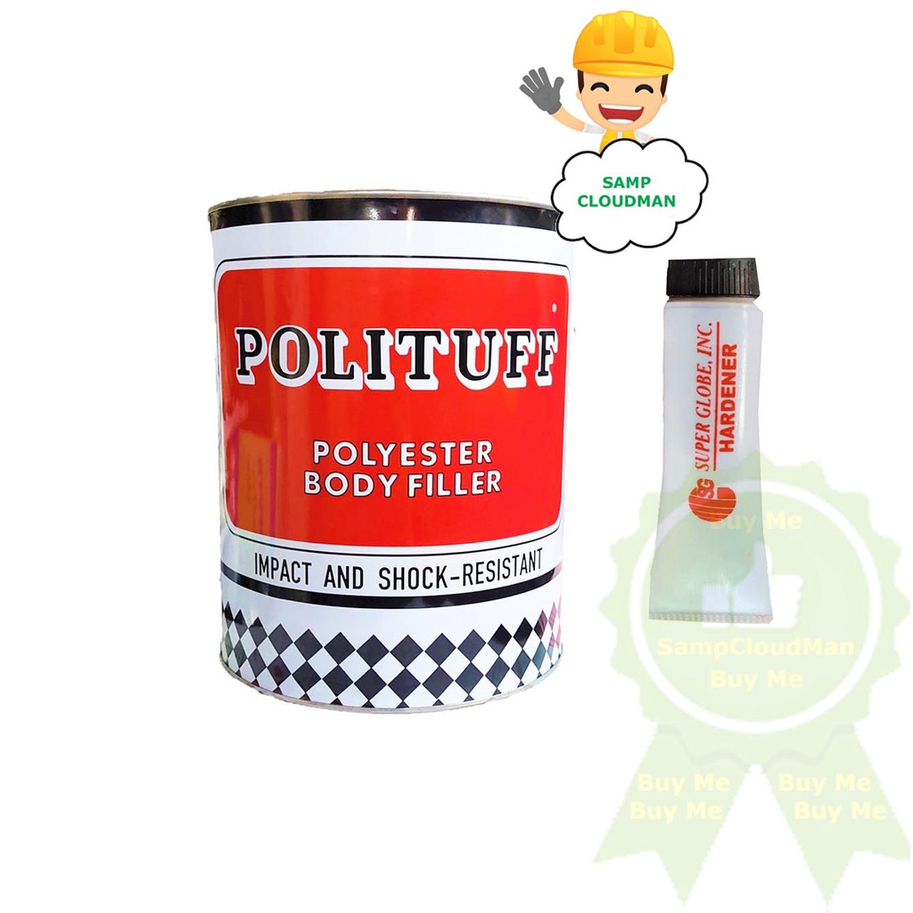 Polituff Polyester Body Filler w/ Hardener Quart Size / 1 Liter Size