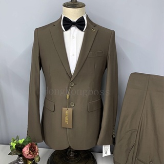 ((Jacket+Pants 2-Piece Set) Double-Breasted High-End Men's Suit Wedding/Party/Banquet/Business Universal Clothing