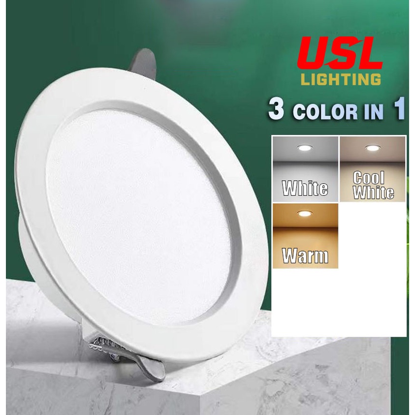 Led Downlight Recessed Pin Lights Panel Ceiling Down Light 3 Color Temperature Shopee Philippines