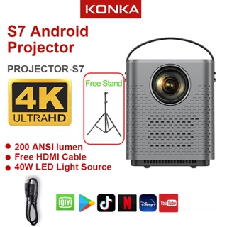 KONKA Smart Android Projector 1080P 4K Decoding Android 9.0 Bluetooth 4.0 Screen Mirror Google Store