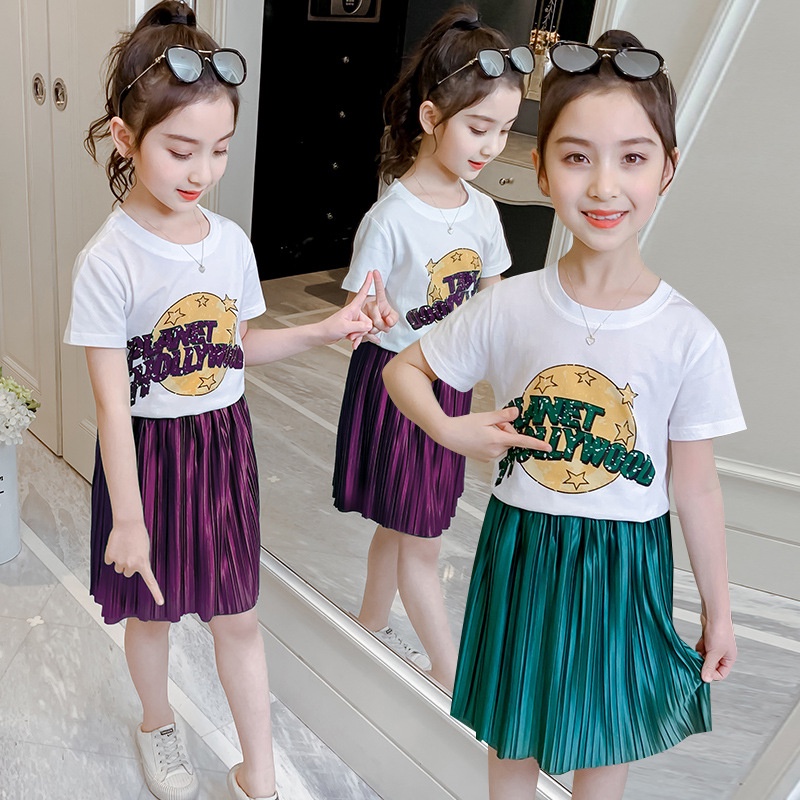 [ML] Ready Stock 110-160CM Girls Summer Clothes Influencer Suit New ...