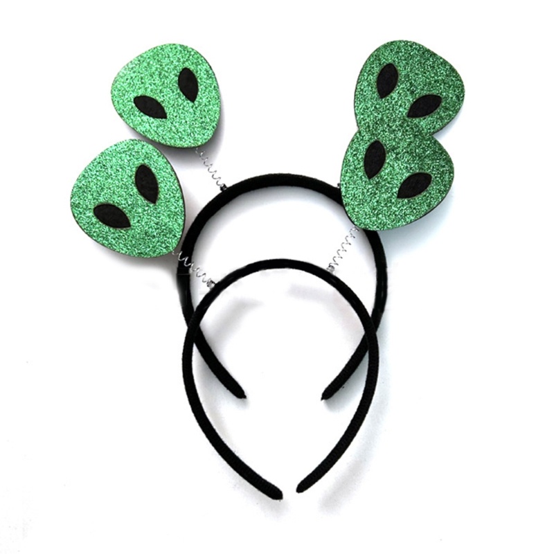 HAN Bouncing Sequins Alien Shape Headband Woman Students Cosplay Hairband Bouncing Alien Headbands Christmas Hair Hoop