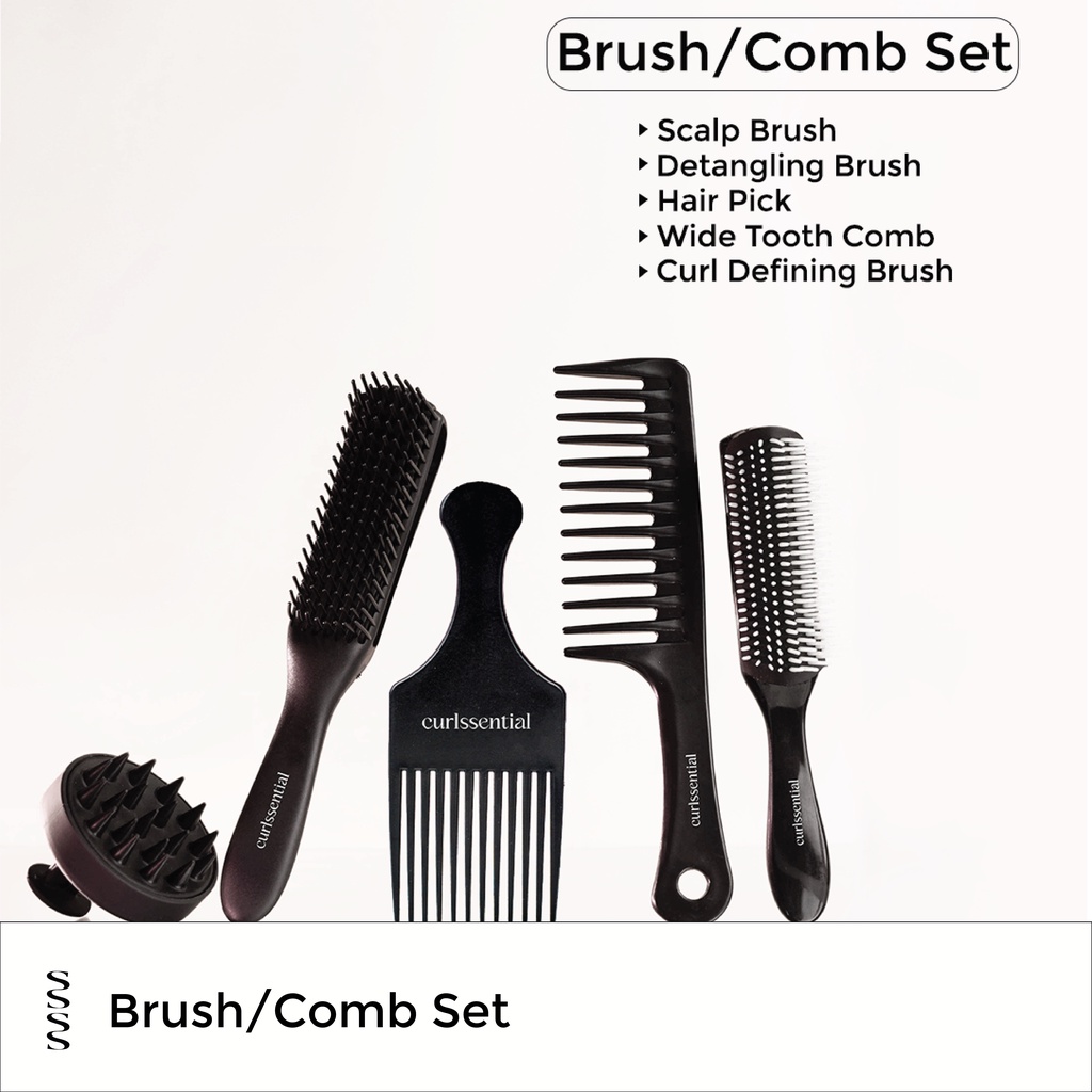 Curlssential Brush/Comb Set [Curly Hair, Styling Brush, Hair Brush, Comb,  Volume, Detangling] | Shopee Philippines