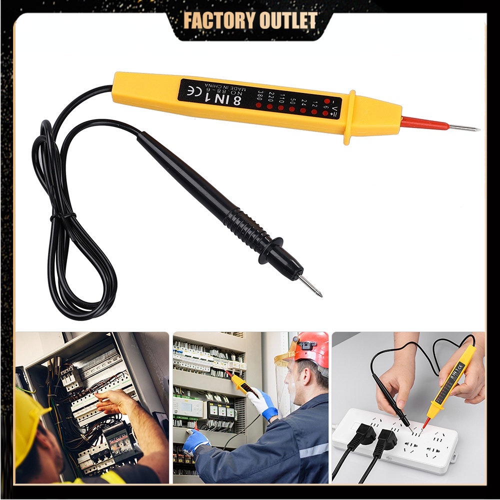 8In1 AC DC 6380V Car Voltage Test Pen Polarity Current Tester