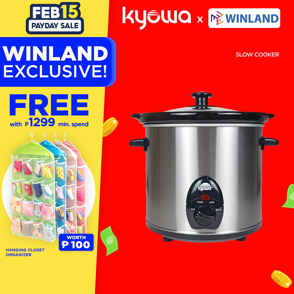 KYOWA by Winland KW2802 Round Slow Cooker 3.0L (Black/Silver) Shopee Philippines