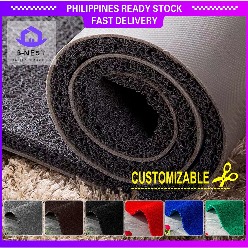 BNEST 12MM 40x60cm PVC NonSlip Doormat Rubber Mat Rug Disinfectant