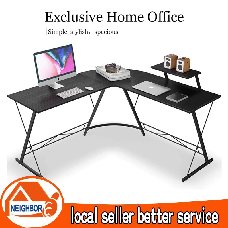 LShaped Office table Corner Desk Computer Gaming PC Table Desk Stand
