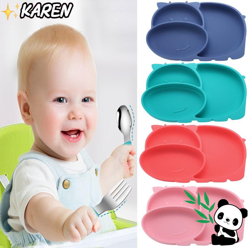 KAREN Silicone Plate Food Container Food Tray Toddlers Placemat Storage Tray Bowl Shopee