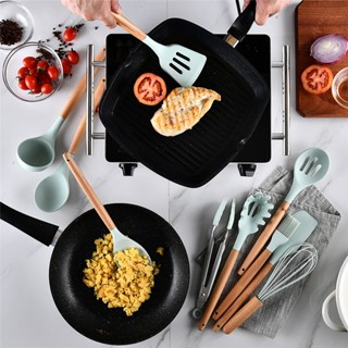 Silicone Kitchen Cooking Utensils Set 12PCS Essentials Baking Kitchen Tools Nonstick Cookware Heat #5