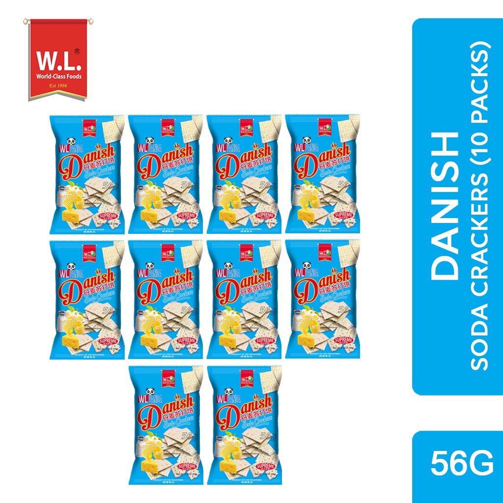 WL FOODS Danish Soda Crackers Butter Flavor 56g x 10's Shopee Philippines