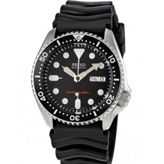 *X*Seiko Automatic Divers Watch Date and Day Display Water Resistant 200m All Black Rubber Strap Wat