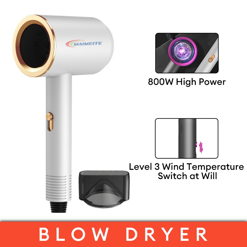 Maimeite Hair Dryer 3speed Cold And Hot Blower Brush Hairblower 