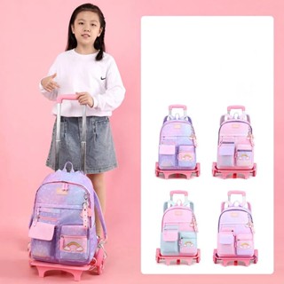 Trolley bag for kids Girls Student High Capacity Rolling school backpack wheeled bag Children Trolley Bag #3