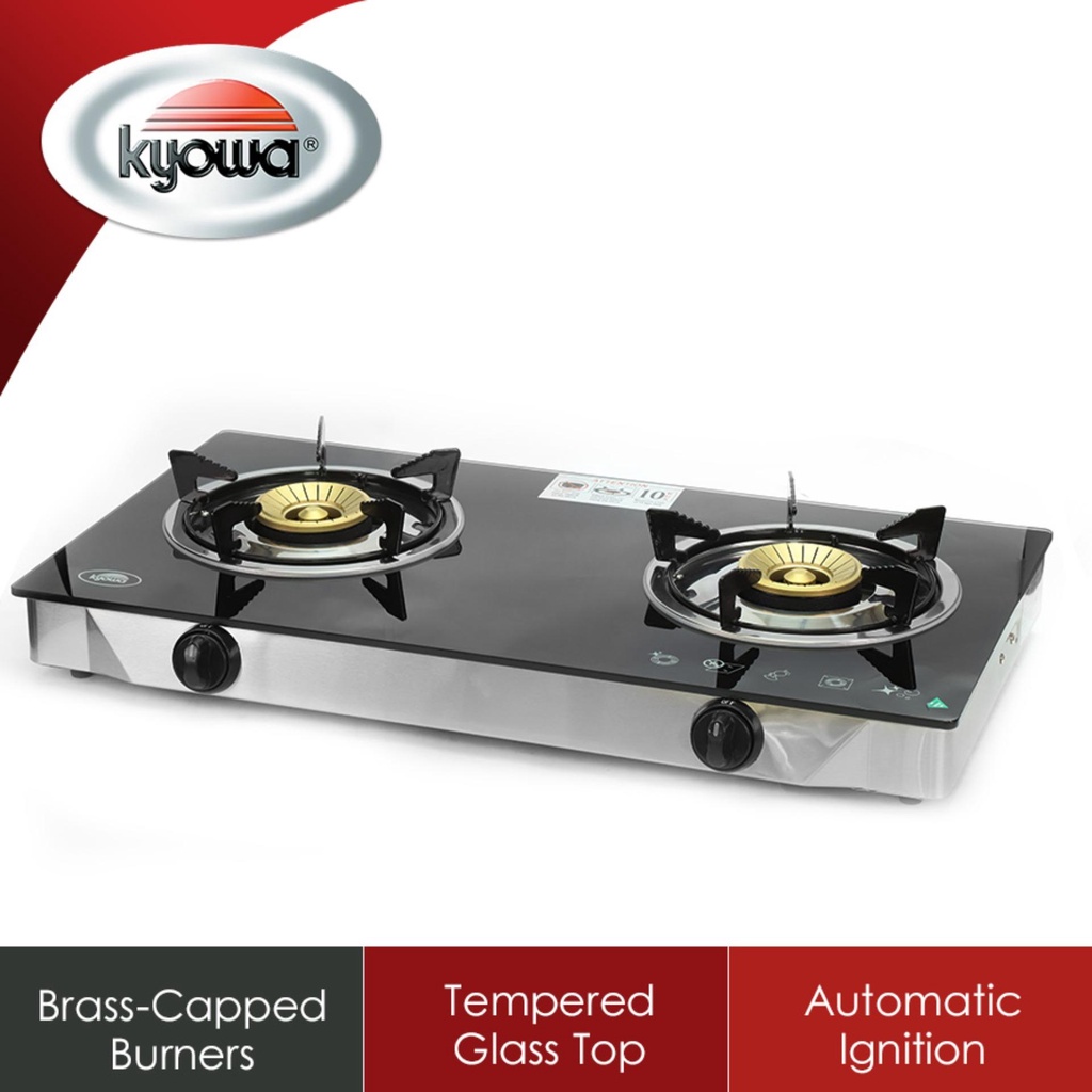 Kyowa Glass Top Double Burner Gas Stove KW3560 Shopee Philippines