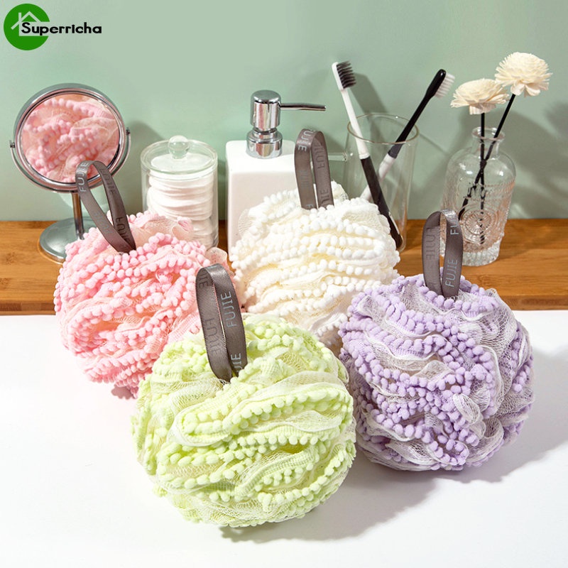 Mesh Shower Sponge Loofahs Cute Foaming Wash Bath Ball Kawaii Lace ...