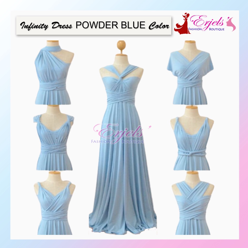 Sky Blue Infinity Dress Bridesmaid Dress Twist Wrap Dress Multi