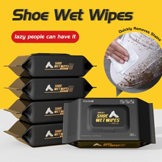 30pcs/pack Shoe Shine Wipes Disposable Cleaning Wet Wipes No Wash Stain Removal Shoe Care Wipes