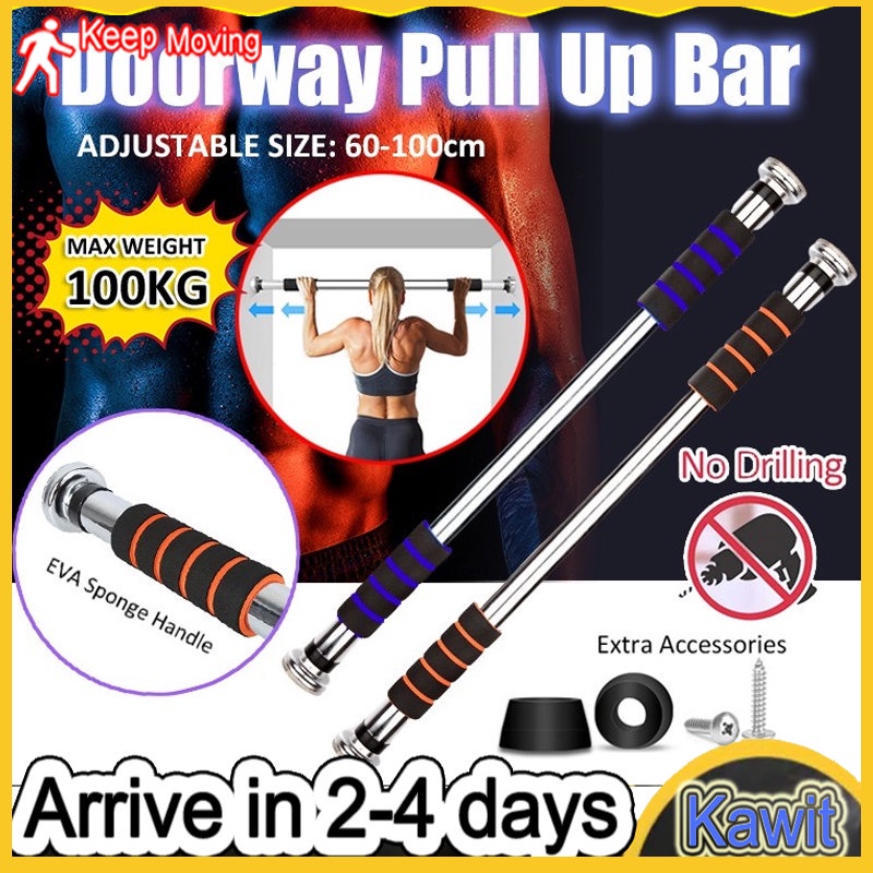 Doorway Pull Up Bar 100kg Adjustable 60100cm Gym Chin Up Indoor