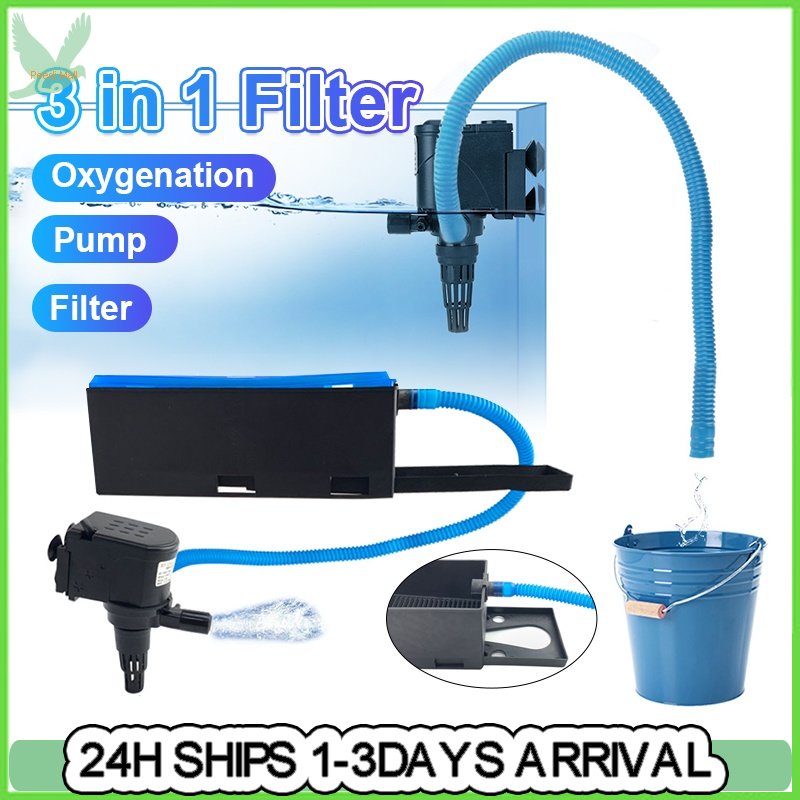 3In1 Aquarium Filter Fish Tank Submersible Pump Top Filter With