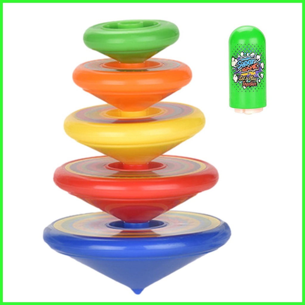 Spinning 4 Stack Tops Spinning Tops Toy Colorful Top Ejection Toy
