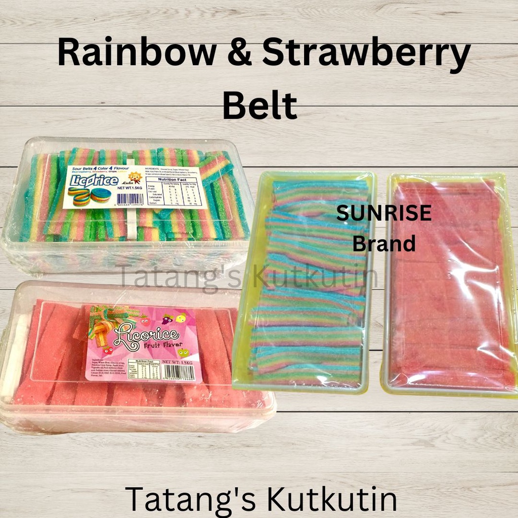Karate Sour Belts Rainbow and Strawberry 500g 1 kilo 1.5 kilos 2 kilos