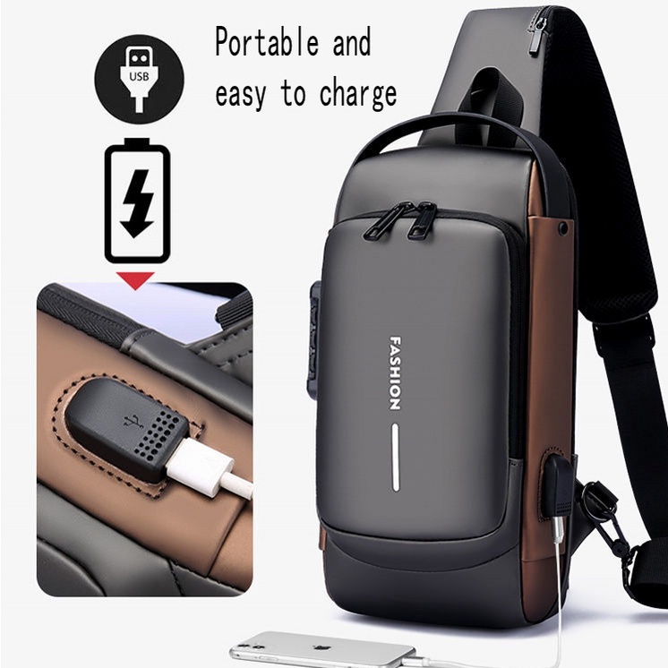 Men Sling Backpack Cross Body Shoulder Chest Bag Anti-theft