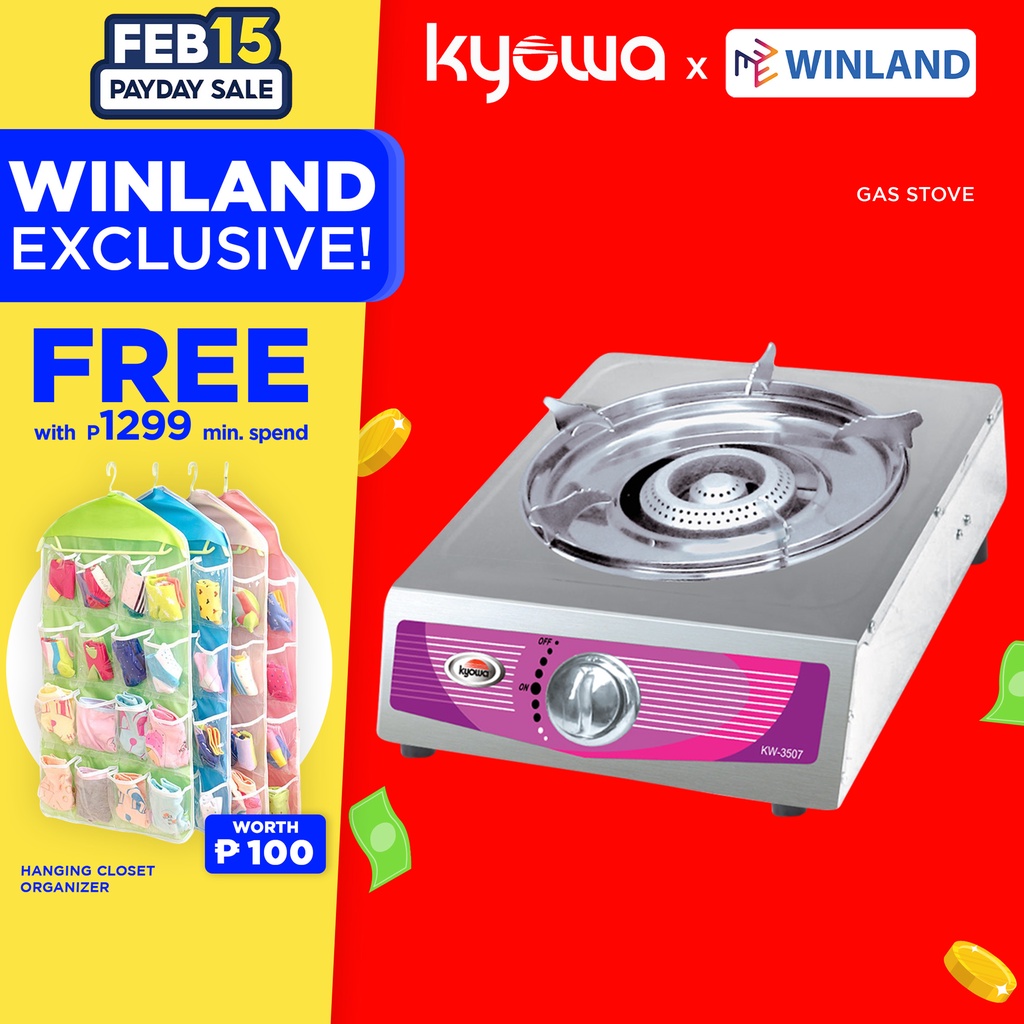 KYOWA by Winland Stainless Steel Single Burner Gas Stove with Cast Iron Burners KW3507 Shopee
