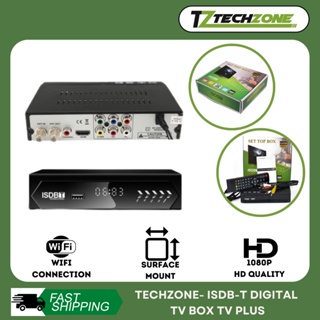 TECHZONE- ISDB-T Digital TV BOX TV Plus With Antenna Home Media Player