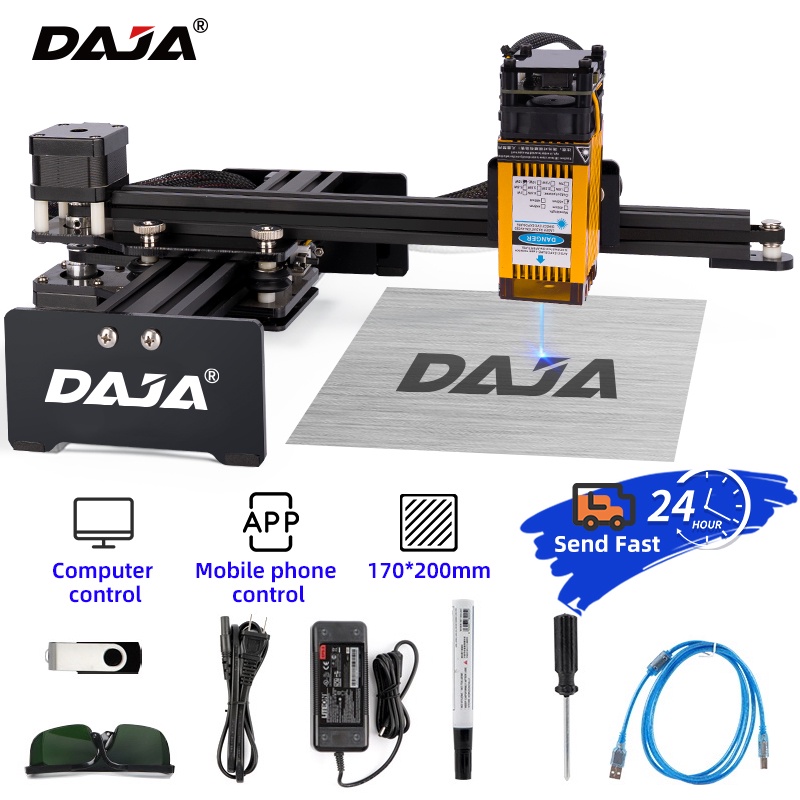 DAJA Engraving Machine D2 series Small Automatic Metal Laser Marking Engraving Stainless Steel Engrave Portable Customized