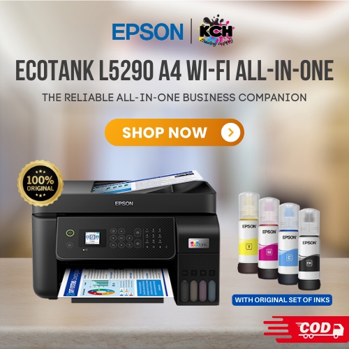 Epson Eco Tank L5290 WiFi All In Printer with ADF and with Set of