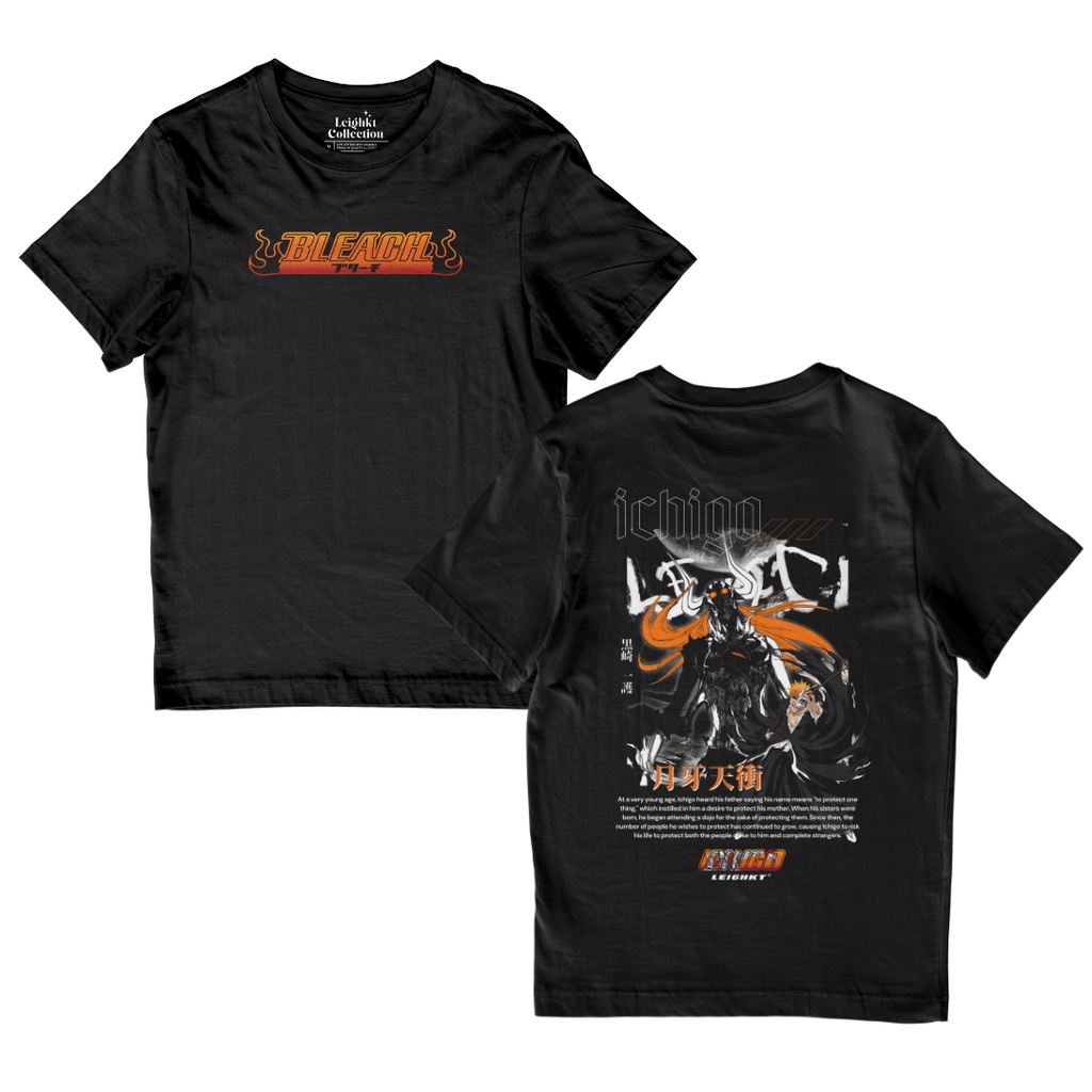 Leighkt Ichigo Kurosaki Bleach Anime Shirt Cotton Spandex Unisex