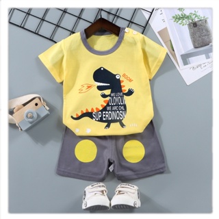 Baby Boys and Girls Short Sleeve Cartoon Design T-Shirt + Shorts Set 10