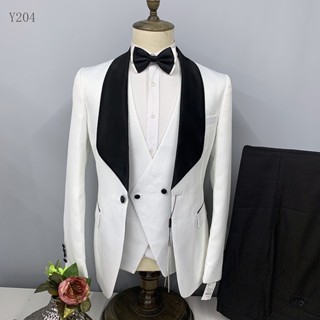 ((Jacket+Vest+Pants 3-Piece Set) European American Style High-End Men's Suit Wedding/Banquet/Party/Business Universal Dress