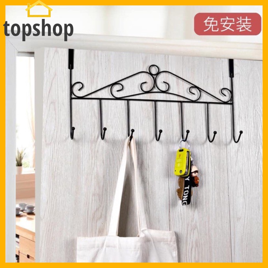 7 Hooks Over Door Hanger Metal Over the Door Towel Hook Hanging