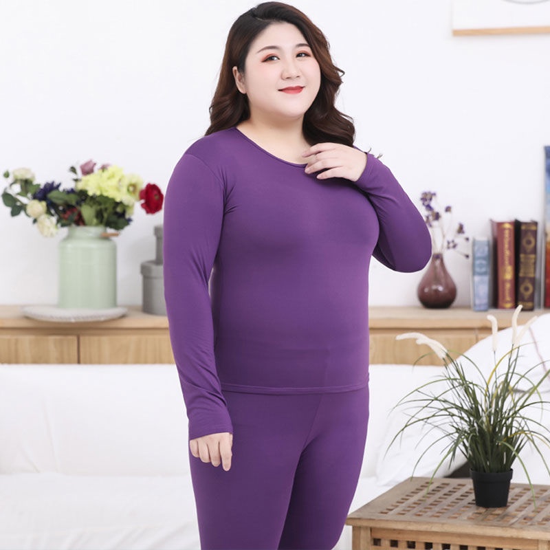 120kg Extra Large Size Thermal Underwear for Women Autumn Winter Clothes Warm Female Undewear Pajamas