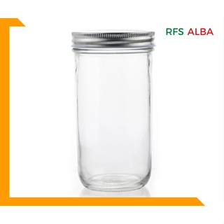 NMS 12 Ounce Glass Tall Straight Sided Mason Canning Jars - With 63mm Gold  Metal Lids - Case of 12